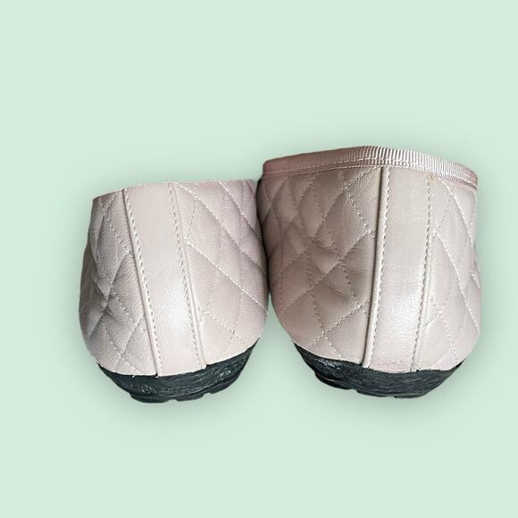 Paul Mayer Attitudes Pink Quilted Leather Beige Cap Toe Ballet Flats Womens 10 - Picture 7 of 14